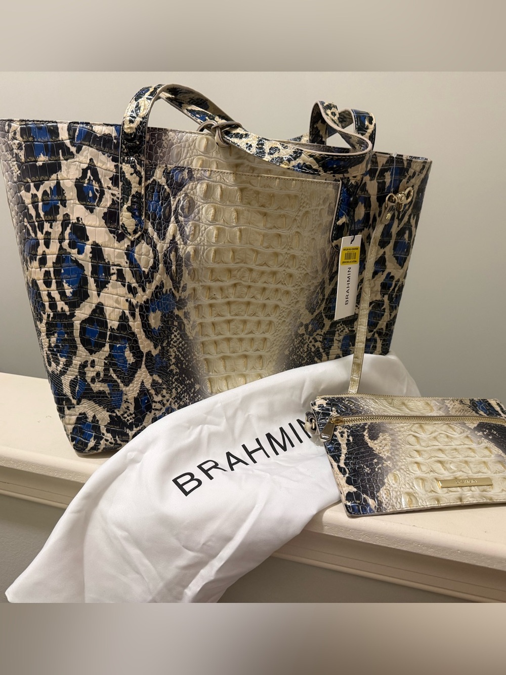 NWT Brahmin Brooke Jaguar Ombré Melbourne Tote with Matching Wristlet